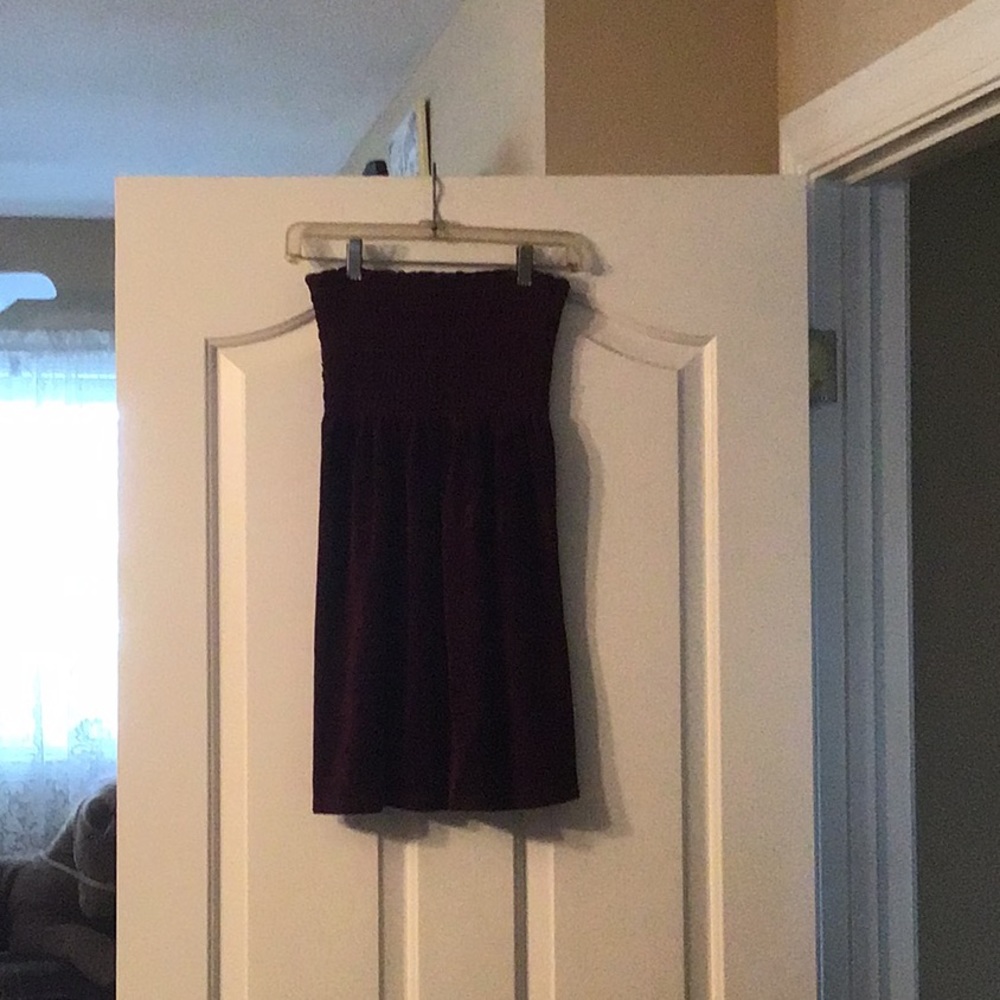 JUICY COUTURE PURPLE VELVET STRAPLESS MINI DRESS